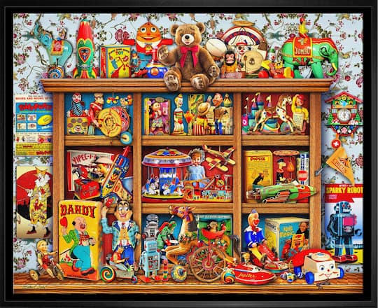 Totally Toys 20" x 24" Framed Canvas by Michael Fishel 26.5" x 22.5"